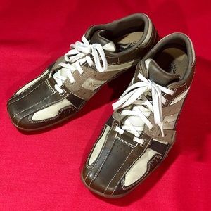SKECHERS sneakers brown cream leather rubber 11.5